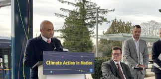 MP Parm Bains announces of 15 new electric buses added to Translink