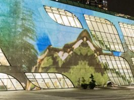 Outdoor artwork at Surrey Civic Plaza reimagines BC landscapes through visual sleights of hand
