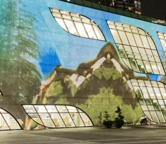 Outdoor artwork at Surrey Civic Plaza reimagines BC landscapes through visual sleights of hand